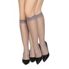 looksy set of 2 pairs Women’s Knee-high Socks Sheer 15 DEN Pressure-Free Comfortable & Smoothing Discreet One Size Natalie15, Metallo