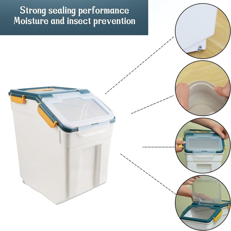 YXQ 50LB Large Flour Storage Container Bin,2 Pack Airtight Plastic
