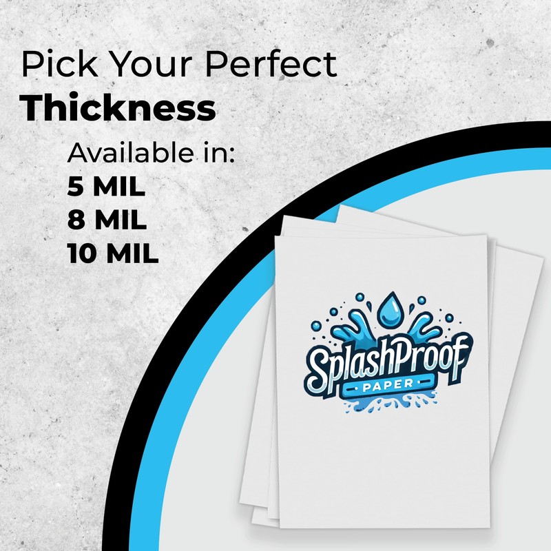 SplashProof Printer Paper - 8.5" x 11", 10 Mil Waterproof