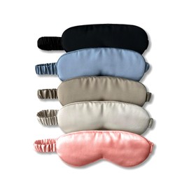 DREAMLUXE 100% Pure Mulberry Silk Padded Sleep & Travel Eye Mask - Elastic Band, Ultra Soft, Luxurious Material, Skin-Friendly (Midnight Black)