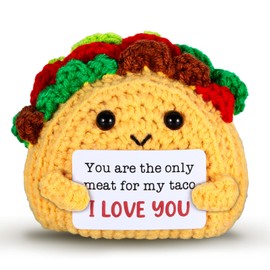 Keyitulo Fathers Day Giift for Husband Boyfriend, Mini Crochet Taco Doll for Couple,I Love You Present for Women Men, 2nd Anniversary Engagement Gift for Husband Boyfriend