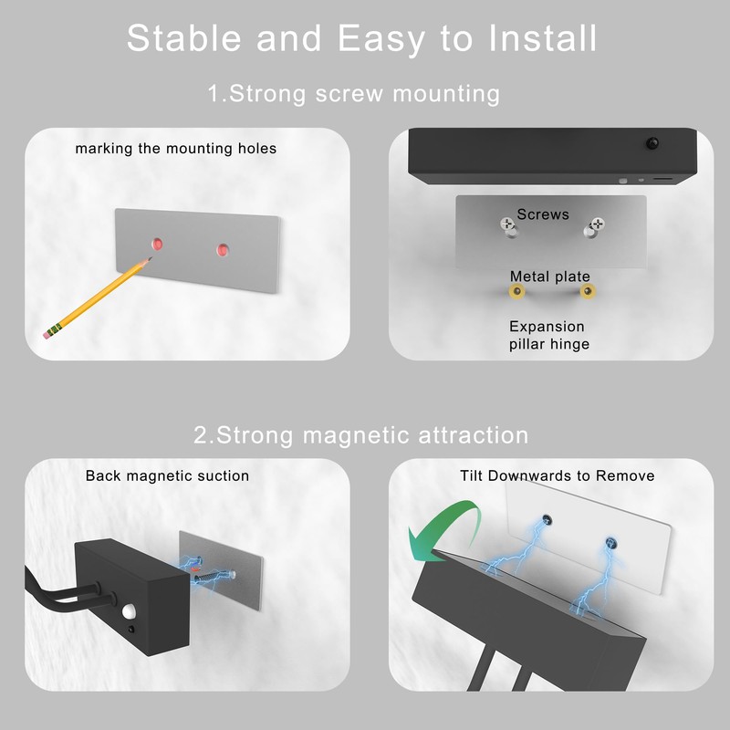 PAIHOME Wireless Battery Operated Picture Light, 16in Black Picture Light