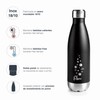 Lacor 62536 Double Wall Stainless Steel Bottle - Black, 0.26