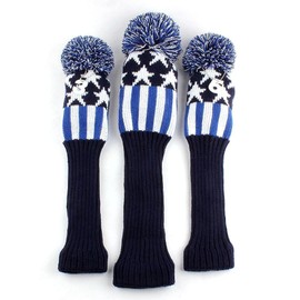NEW USA USA Hand Knit Golf Headcover for 1#3#5# with Pendant Blue/Red (Blue)
