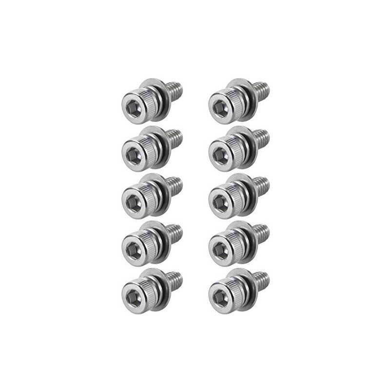 sourcing map M4 x 10mm Stainless Steel Hex Socket Head