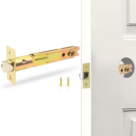 TPard 5-Inch Deadlatch Door Lock Replacement Latch with Square Interface Fits 5 Inch Backset Standard Entry Doors Knobset or 90°Rotation Leverset, Polished Brass