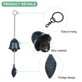 M METERXITY 1-Pack Japanese Wind Chime, Leaf Metal Temple Bell Vintage Wind Chime for Outside/Garden/Patio[Blue]