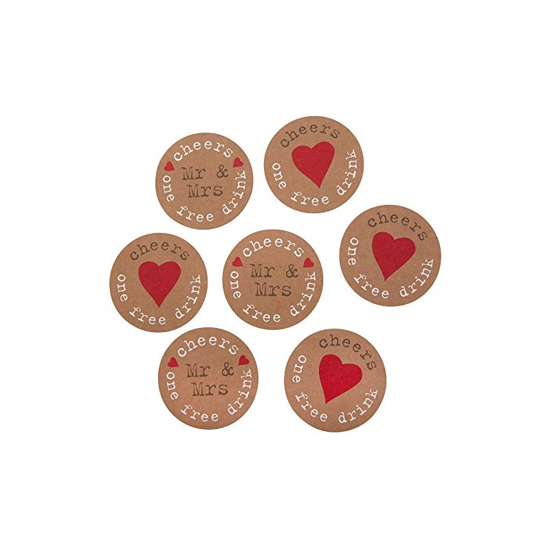 Neviti Just My Type Drinks Tokens, Craft Paper, 4.5 x