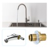 sourcing map 1 Pcs 46mm Faucet Extension Threaded Pipe Mounting