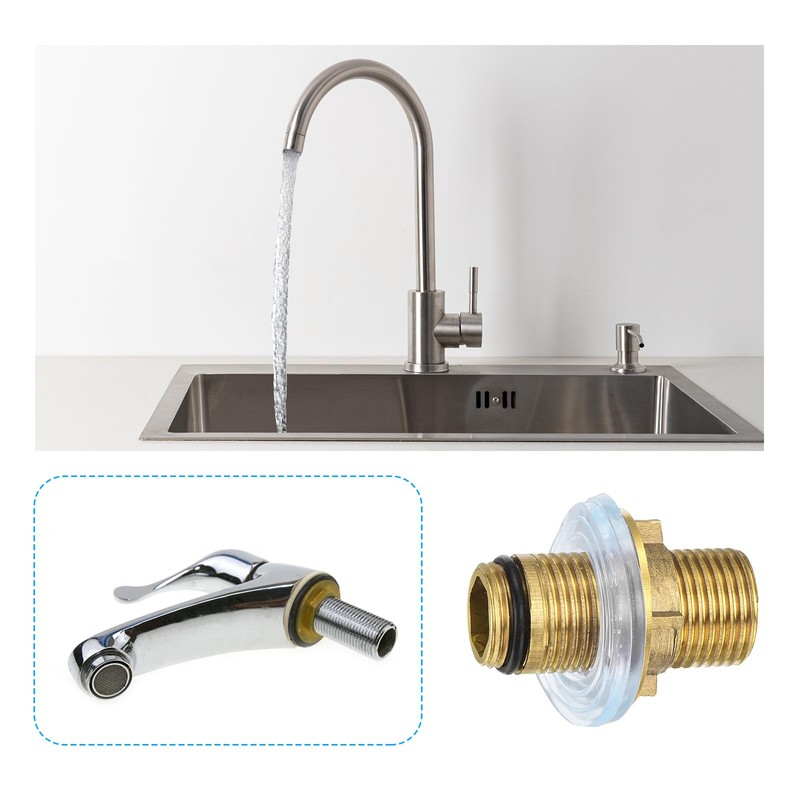 sourcing map 1 Pcs 46mm Faucet Extension Threaded Pipe Mounting