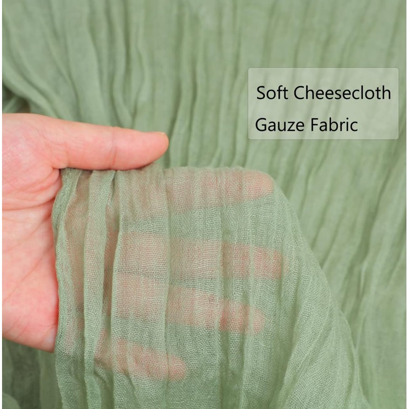 1 Pack Sage Green Table 10FT Runner Cheesecloth Boho Gauze