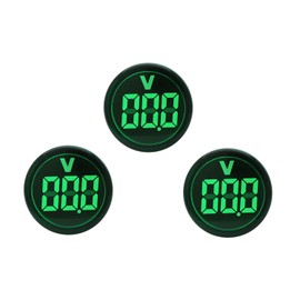 Shopcorp Led Voltage Indicator 22 mm – Digital Voltmeter AC20-500V with led Voltage Display for Control Panels, Machines and Distribution Boxes (10 Pack Green)