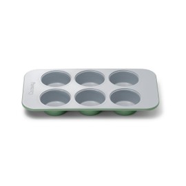 Caraway Nonstick Ceramic 6 Cup Muffin Pan – Non-Toxic, PTFE & PFOA Free – Oven Safe – Aluminized Steel Core – Small Muffin Pan for Baking Cupcakes, Muffins & More - Sage