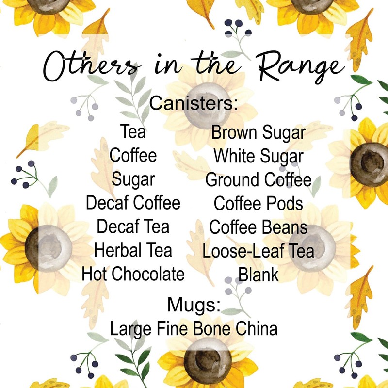Purely Home Yellow Sunflowers Decaf Coffee Storage Canister - White