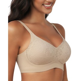 As Fairy Lace Bras for Women No Underwire Support Lift Womens Wireless Seamless Bras Push Up Full Coverage Bralette Nude 32A