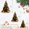 30 Inch Green and White Christmas Tree Skirt with Pom