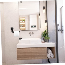 Operitacx Wandhalterung für Toilettenpapier und Handtücher Saugnapf Papierrollenhalter Abs Eleganter Organizer für Badezimmer und Wc Schwarz ohne Bohren Vielseitig Einsetzbar