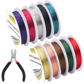 EuTengHao 10 Pcs 26 Gauge Jewelry Wire for Bracelet Necklace Earrings Jewelry Making (10 Colors)
