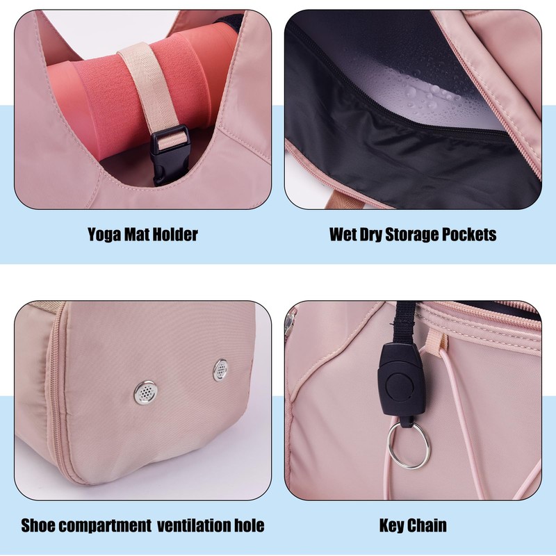 forestfish Gym Bag For Women With Yoga Mat Holder &