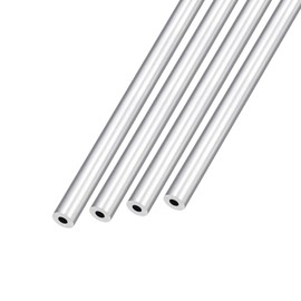 METALLIXITY 6063 Aluminum Tube (6mm OD x 2.5mm ID x 300mm L) 4Pcs, Aluminum Round Tubing - for Home Furnishing, Machinery, DIY Handicraft