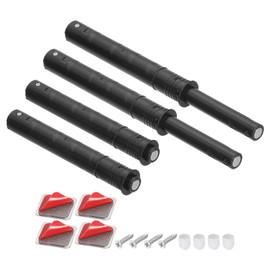 sourcing map 4 Pcs Magnetic Push Latches for Cabinet Door, 4.21x0.4 Inch Push to Open Door Latch Cabinet Hardware, Hidden Door Release Drawer Pull on Closet Touch, Plastic Black 107x10mm