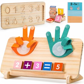 Montessori Learning Toys 3 Year Old: Preschool Educational Activities for Toddlers 3 4 5 - Finger Counting & Number Tracing Games for 3+ 4+ 5+ Kindergarten Kids - Wooden Math Manipulatives for 3-5