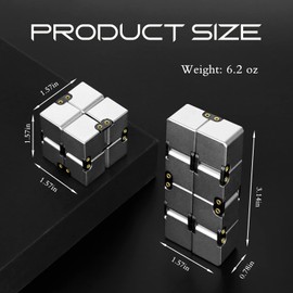Infinity Cube, Aluminum Alloy Metal Infinity Cube Fidget Toy to Stress Relief Gifts for ADHD OCD for Kids and Adults