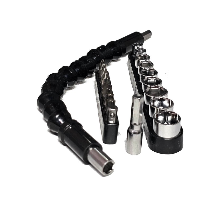 Flexible Drill Extension Kit - Screwdriver Bits and Socket Set