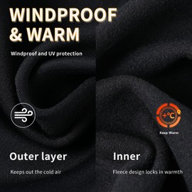 SENWAI Balaclava Ski Mask for Men Women, Balaclava Face Mask Warmer Windproof Cold Weather Gear for Snowboarding Motorcycle (Black)