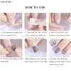 24 Pieces Medium Length False Nails Flower Fake Nails Rhinestone
