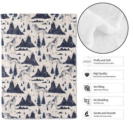 MIEPOS Wolf Mountain Throw Blanket,50x60in,Soft, Lightweight Flannel,Cool Wildlife Blankets,Gifts for Kids & Animal Lovers,for Couch Travel Picnics,Home Living Room Decor