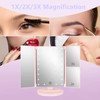 Flymiro Tri-fold Lighted Vanity Makeup Mirror with 3x/2x Magnification,21 LED
