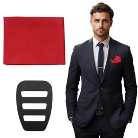 VEGCOO Pocket Square Silk for Men, Silk Pocket Square for Men, Pocket Square Holder, Pocket Square in Plain Plain Soft Pocket Square White for Wedding Party, red