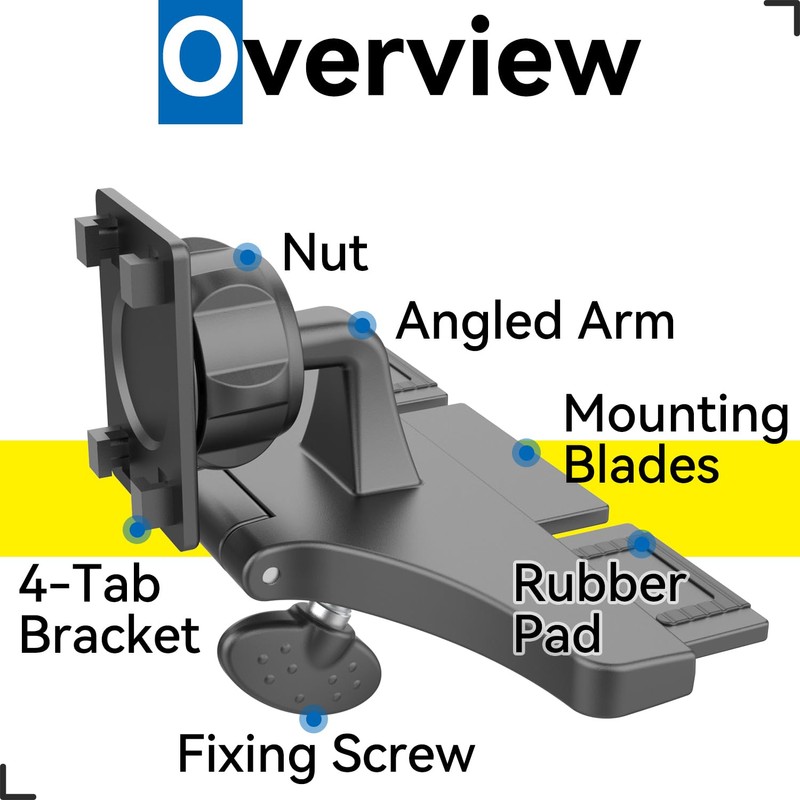 SkyTitan CD Slot Car Mount for Portable CarPlay Screens, Adjustable