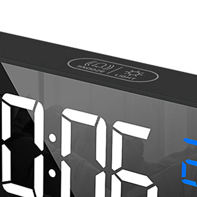 LED Alarm Electric Clock Multifunctional Exquisite Mirrored Surface Silent Bedside