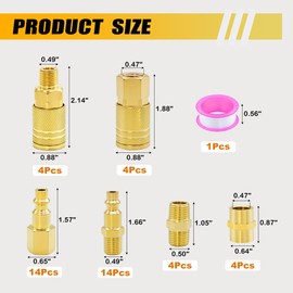 Brintek 45PCS Air Coupler & Plug Kit 1/4”NPT Quick Connect Air Tool Fittings Compressor Accessories Set