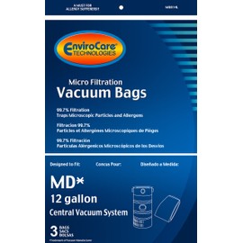 EnviroCare Replacement Vacuum Bags for Modern Day 12 Gallon Central Vacuums 3 Pack