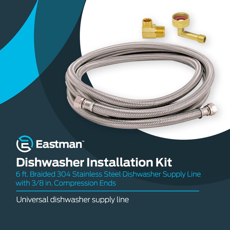 EASTMAN - Kit de instalación de lavaplatos, compresión de 3/8