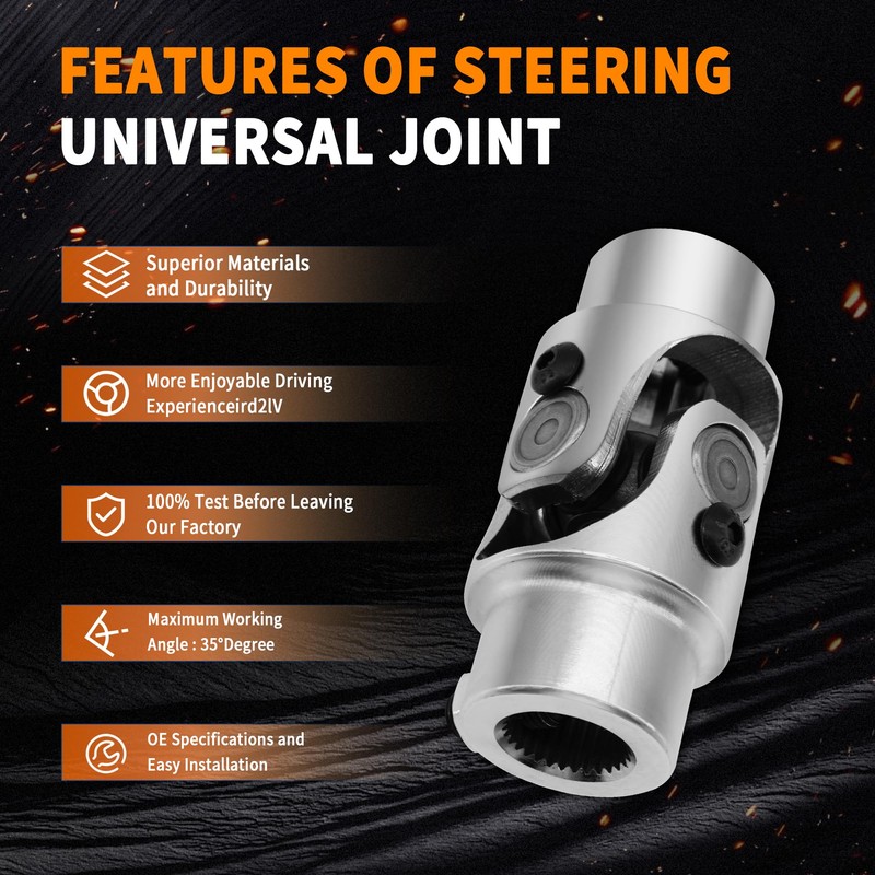 3/4" -30 Spline X 3/4" DD Chrome Steering Universal Joint