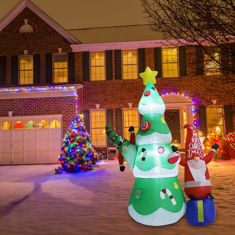 1.8m Dwarf and Christmas Tree Inflatable Decoration IP44 Christmas Outdoor