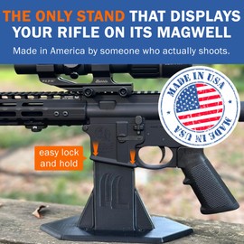 ParaBellum Designs Rifle Display Stand – AR10 Holder, 3D Printed PETG, Mountable, Made in USA, SBR & Pistol Compatible Gun Rack for Range Enthusiasts