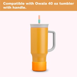 Silicone Boot for Owala 40 oz Tumbler with Handle, Anti-Slip Protective Sleeve for Stainless Steel Triple Layer Insulated Travel Tumbler Accessories
