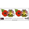 Royal Navy Veteran Poppy Car Sticker with White Ensign and