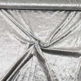 MAGAM-Stoffe 1m Katharina Crushed Velvet Shiny Velvet Fabric Clothing Cushion Furniture Sold by the Metre (21st Light Grey Silver)