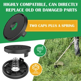 XIJIANG 2 x spool cover, with grass trimmer spring, compatible with Einhell cordless lawn trimmer Power X-Change, Einhell GE-CT 36/30, Einhell GE-cm 36/43, Einhell GE-cm 43 Li M, AGILLO 36/255, AGILLO
