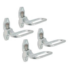 Mytee Products 4 Pack 6-5/16" (W) x 4-3/4" (D) Silver Galvanized Steel Trailer Folding Step - Fold Down Utility Bed Body Safety 440 LBS Reliable Grab Handle or Step for Trailer RV Bus Camper