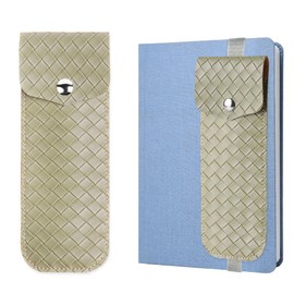 Jasenna Adjustable Elastic Band Pen Holder for Notebooks, Pen Sleeve Pouch for Journals, Pencil Holder, Bible Planner Accessories, Cute Pencil Case(1-Mocha Green)