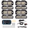 BooYu 8-pcs Amber Surface Mount LED Emergency Strobe Lights for
