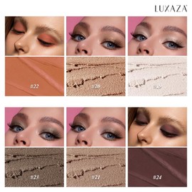LUXAZA PRO Neutral Eyeshadow Stick Makeup Set, Metallic Shimmer Matte Cream Eye Shadow Eyeliner Brightener Pencil Crayon - Cinnamon Coco