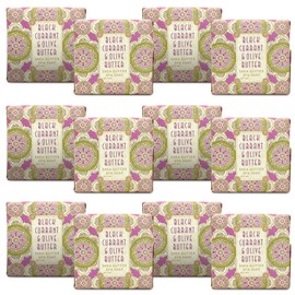 Greenwich Bay Mini Botanical Soap Bars – 12 Pack 1.9 oz Each – Individually Wrapped Guest Soaps for Airbnb, Spa, Travel, Bath – Travel Size Bar Soap Set, Black Currant & Olive Butter